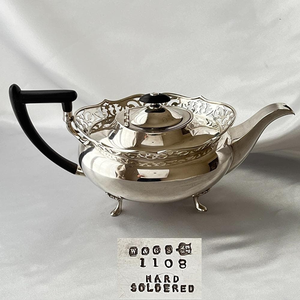 【Watson & Gillott】透かしのティーサービス 5点　トレー