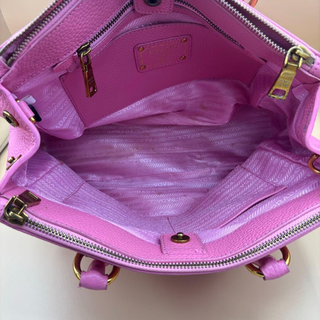 PRADA プラダ レザー ハンド ショルダー バッグ ピンク