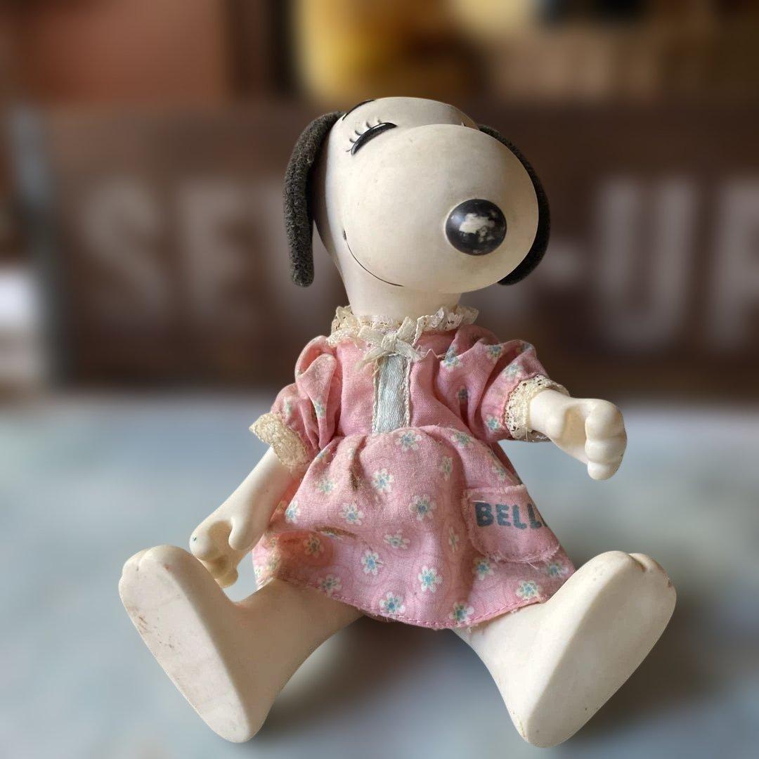1958's スヌーピー ベル　ドール ピンクの花柄ドレス