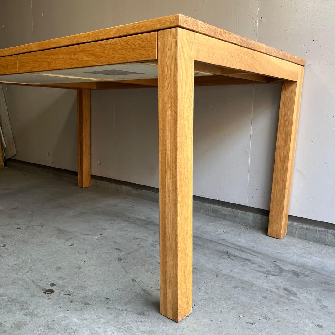 おすしファン★無印 無垢材ダイニングテーブル（引出付）・オーク材