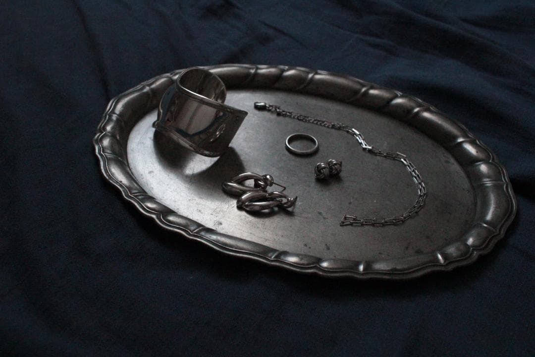 エタンオーバルプレート/フランスアンティークアクセサリートレイ