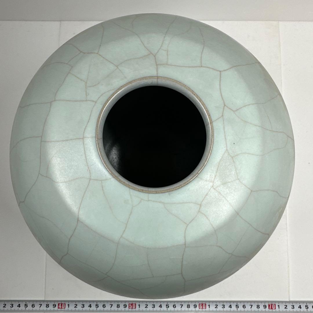 専用　鈴木三成　青磁　大壺　共箱　高さ27㎝　タトヒサ　東な7-0412☆2F