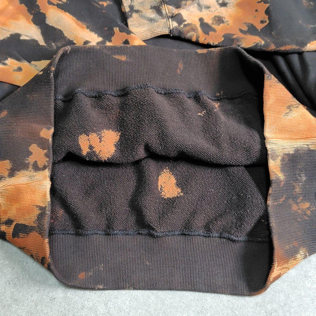 【美品】DDTプロレス MAOFAC パーカー タイダイ染め 黒 オレンジ M