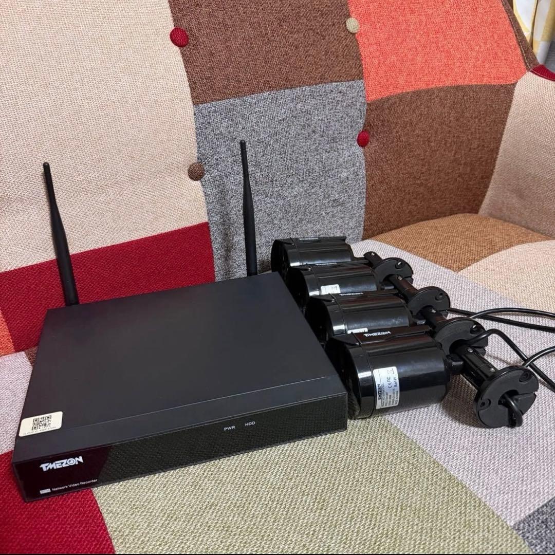 防犯カメラセット TMEZON レコーダー ワイヤレス防犯カメラ 4台セット