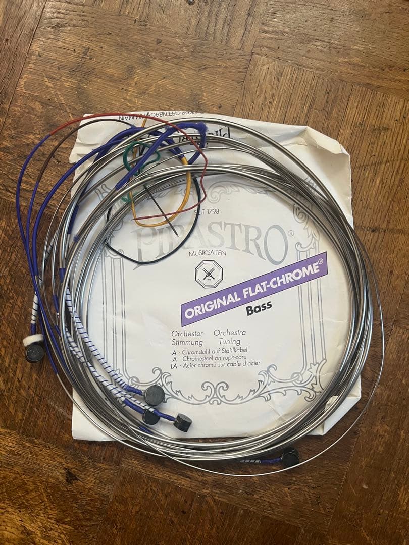 コントラバス弦　5弦セット　オリジナルフラットクローム