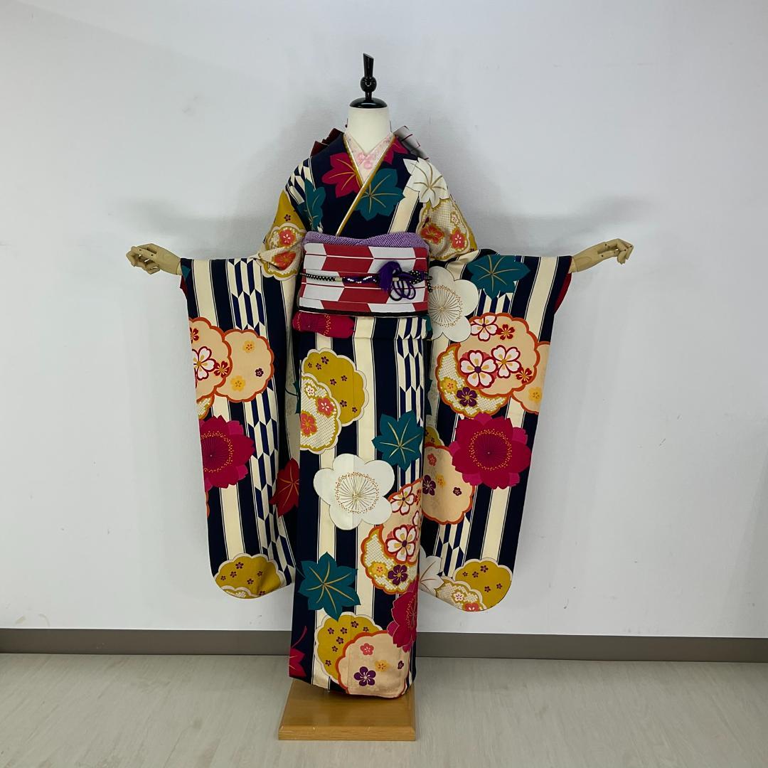 【美品　正絹お振袖　長襦袢　7点セット　Mサイズ　大正ロマン調】