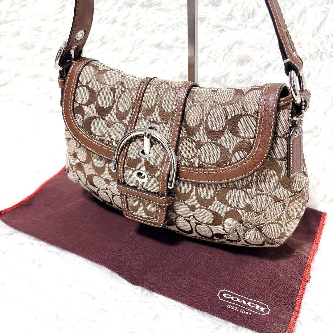 COACH コーチ ソーホー ワンショルダーバッグ レザー キャンバス ブラウン