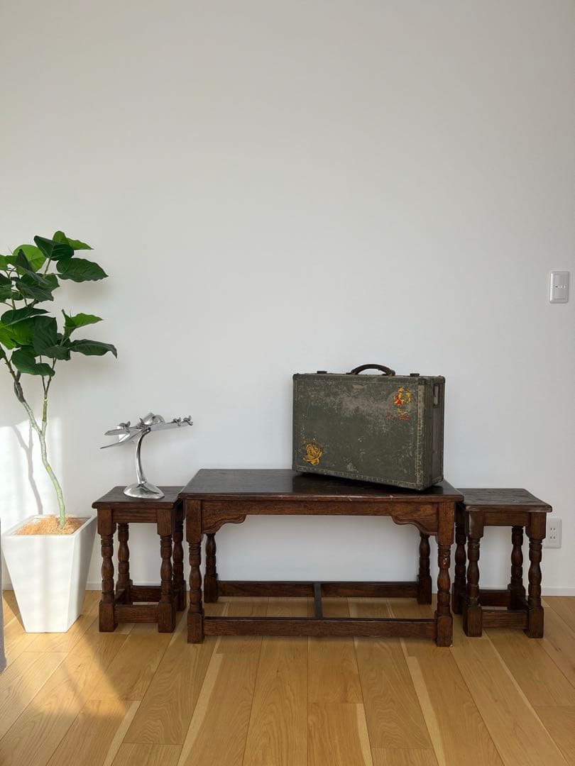 アンティーク1920–30s 英国様式 ホールベンチ＋チェアセット　ヴィンテージ