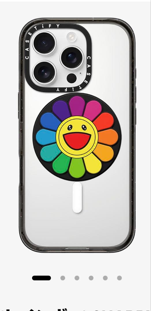 casetify 村上隆 フラワー〔レインボー］SNAPPYTMグリップスタンド