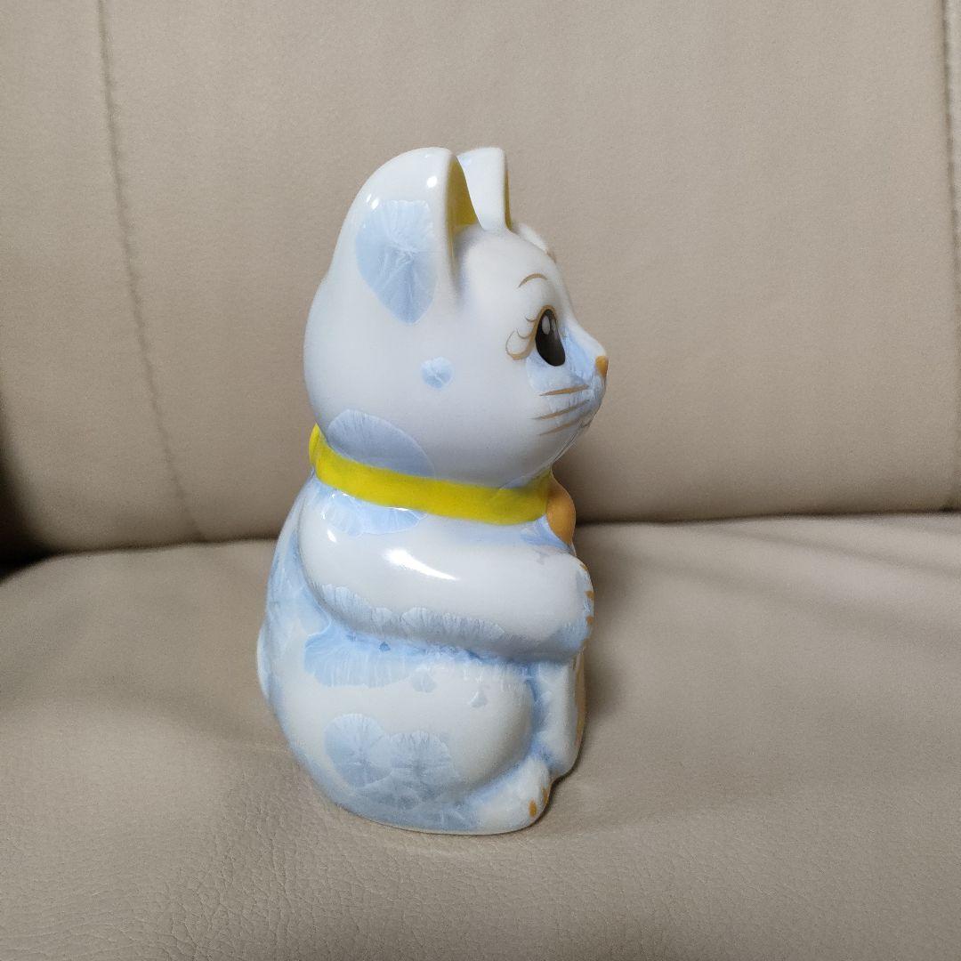 陶あん　陶葊　招き猫　金色の鈴付き　花結晶　京焼　清水焼　箱付き