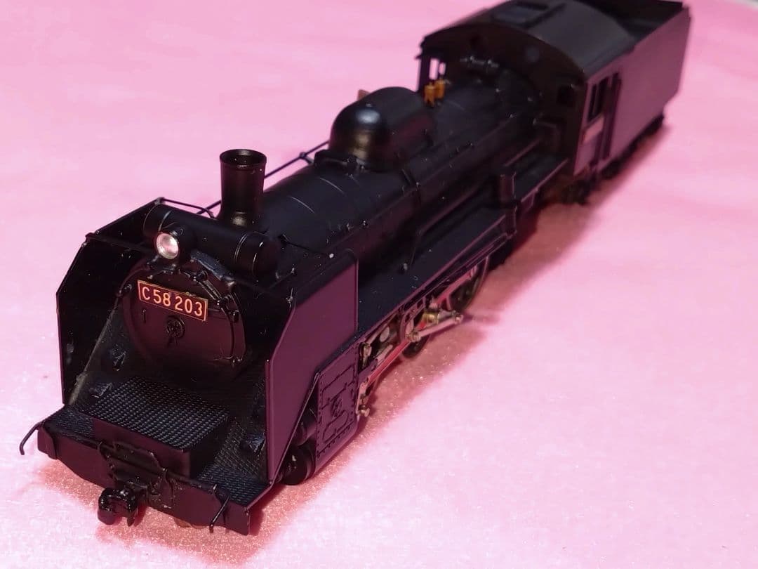 HOゲージ C58形 蒸機機関車 208号機　（金属製・宮沢模型製) 中古品