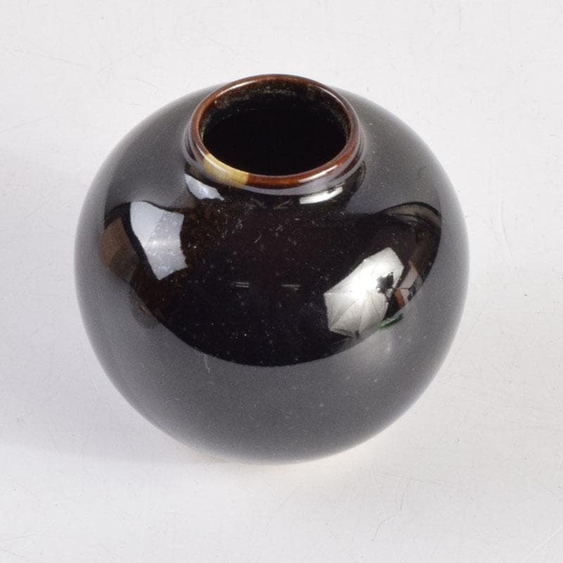 茶道具　古瀬戸　加藤藤山作　文琳茶入　仕覆付　共箱　V　8857