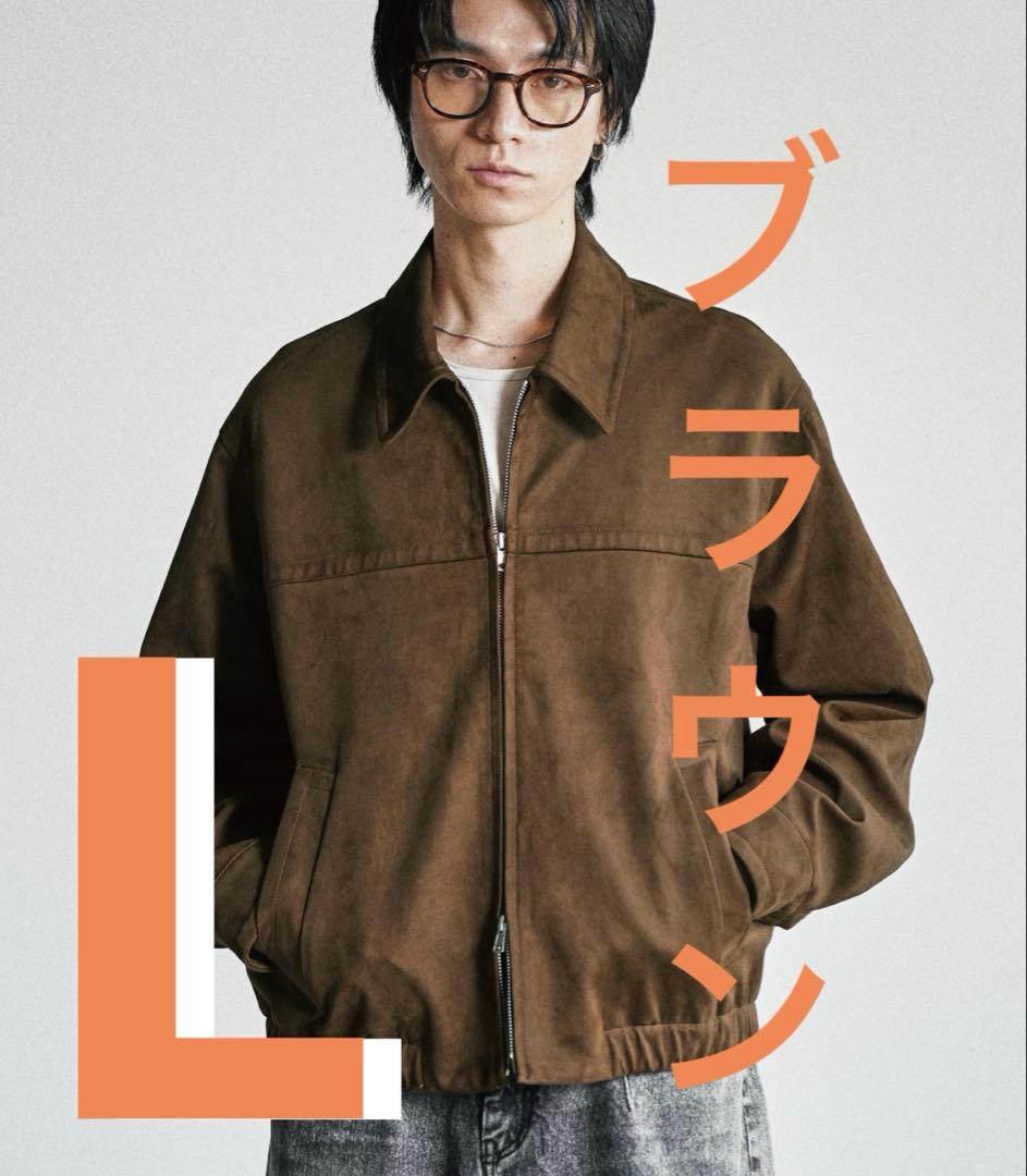 wym lidnm FAUX SUEDE ZIP BLOUSON ブラウン L
