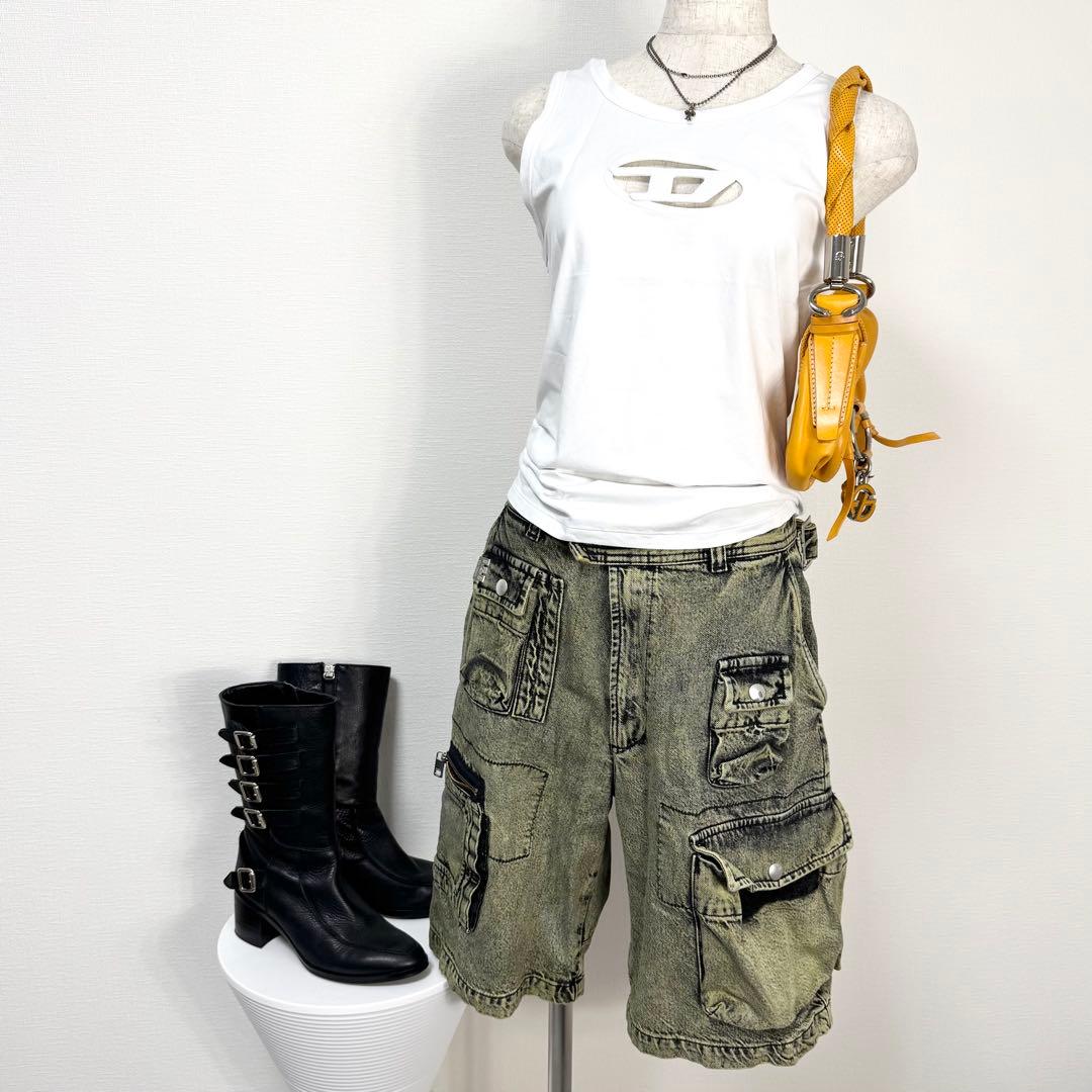 y2k❤️ DIESEL マルチポケット カーゴ ハーフパンツ