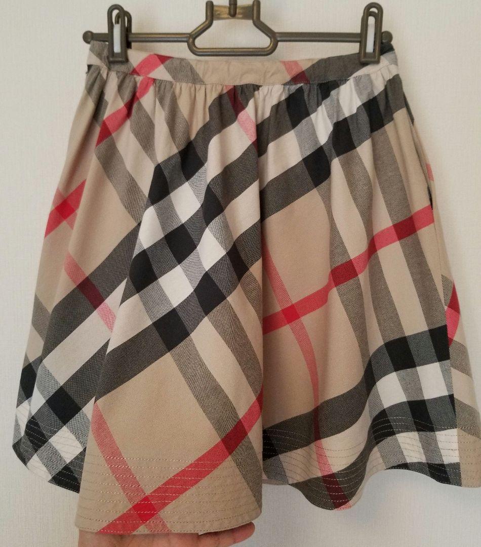 バーバリーロンドンキッズスカート ベージュ メガチェック フレア美品
