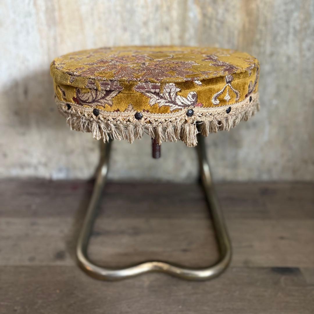 光洋　ヴィンテージ　フリンジ付　回転スツール