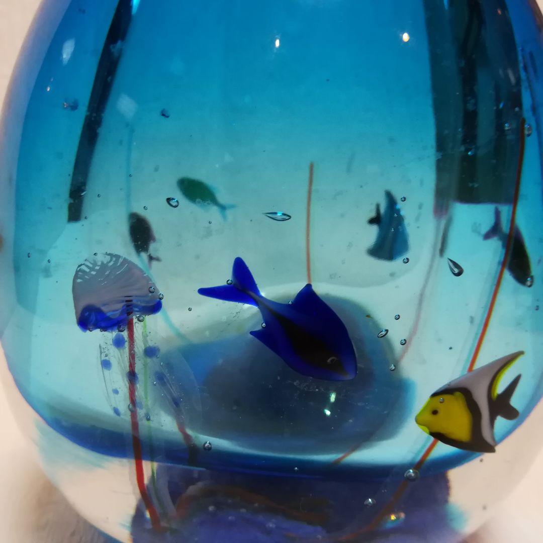 ベネチアンガラス　花瓶　ガラス工芸品　ガラスアート　水族館　魚　ベネチアングラス