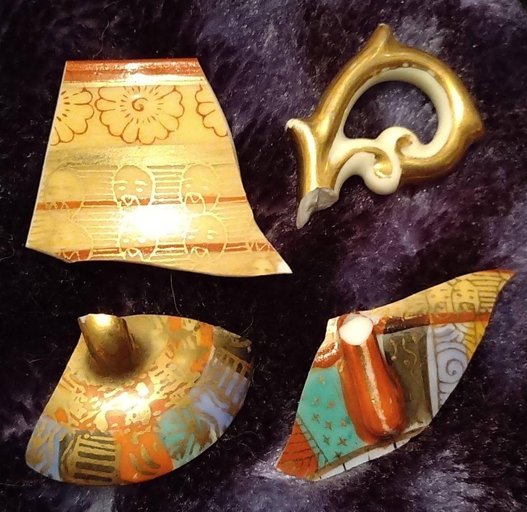 ♦激レア　オールドノリタケ、ジャパン　thousand faces陶器破片　4点