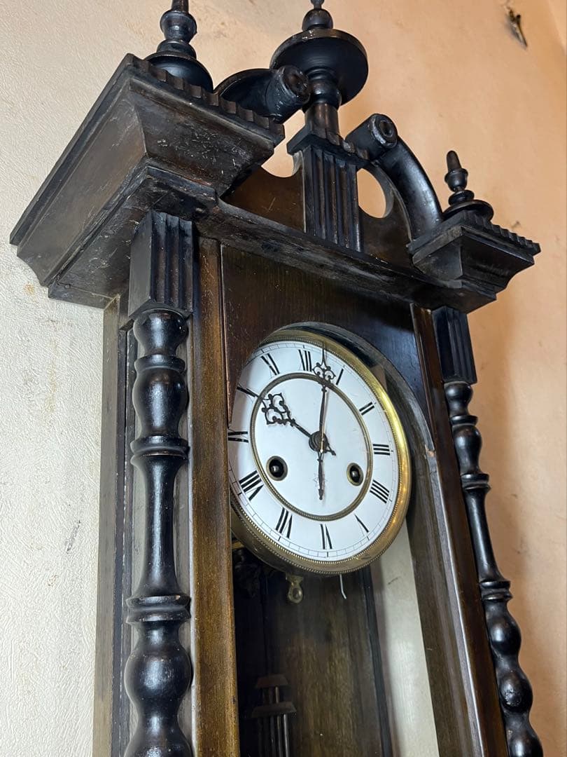 ユンハンス　繊細装飾型　柱時計　古時計　振り子　レトロ　アンティーク時計　精工舎