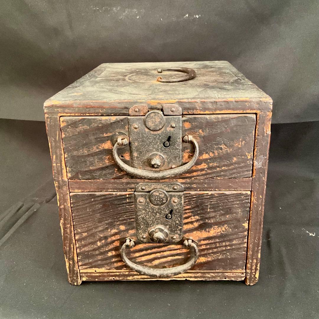 和箪笥 明治時代 アンティーク 木製 小引き出し 在銘