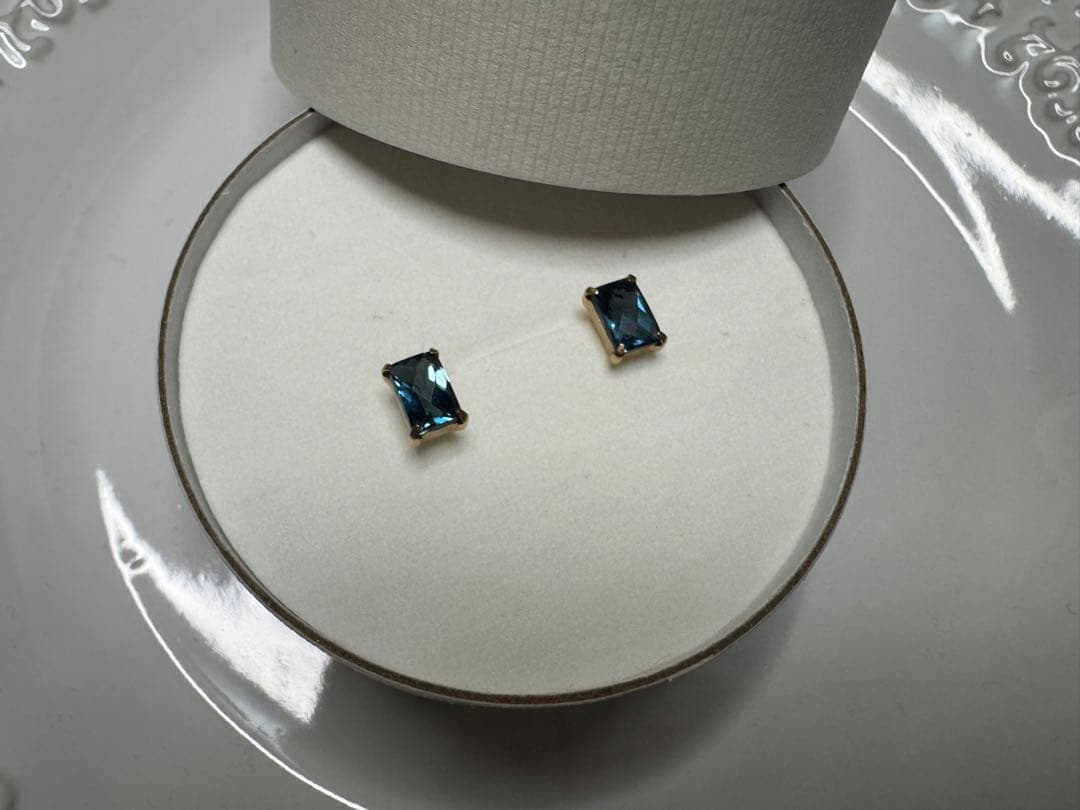 cui-cui ロンドンブルートパーズ K10YGピアス