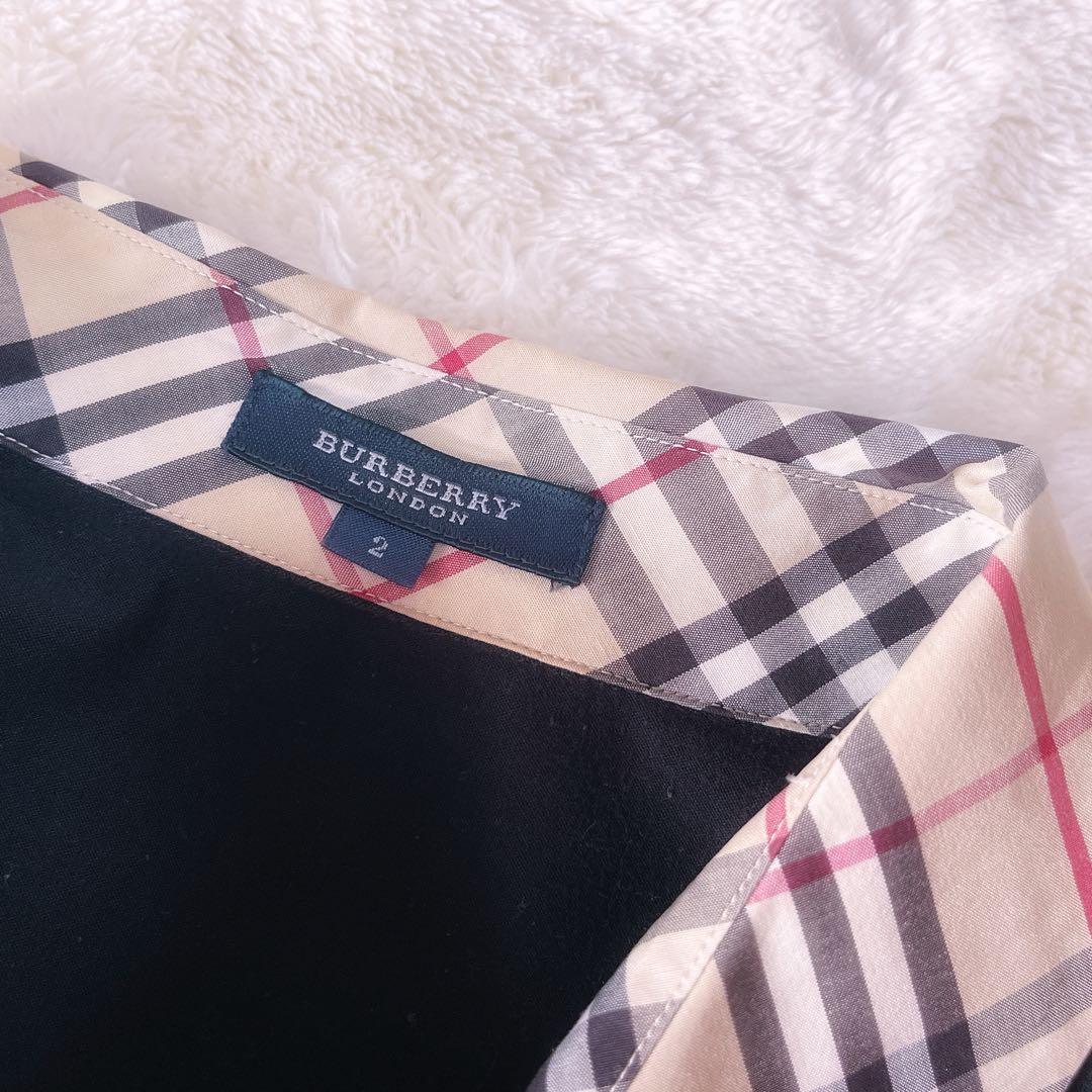 バーバリー ノバチェック 黒 ポロシャツ 襟付き M BURBERRY