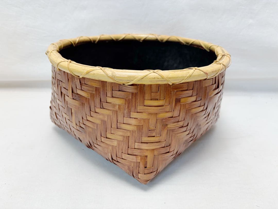 ほぼ未使用 茶道具 炭道具 油竹 炭斗 利休好写 炉用 炭籠 炭取 竹籠