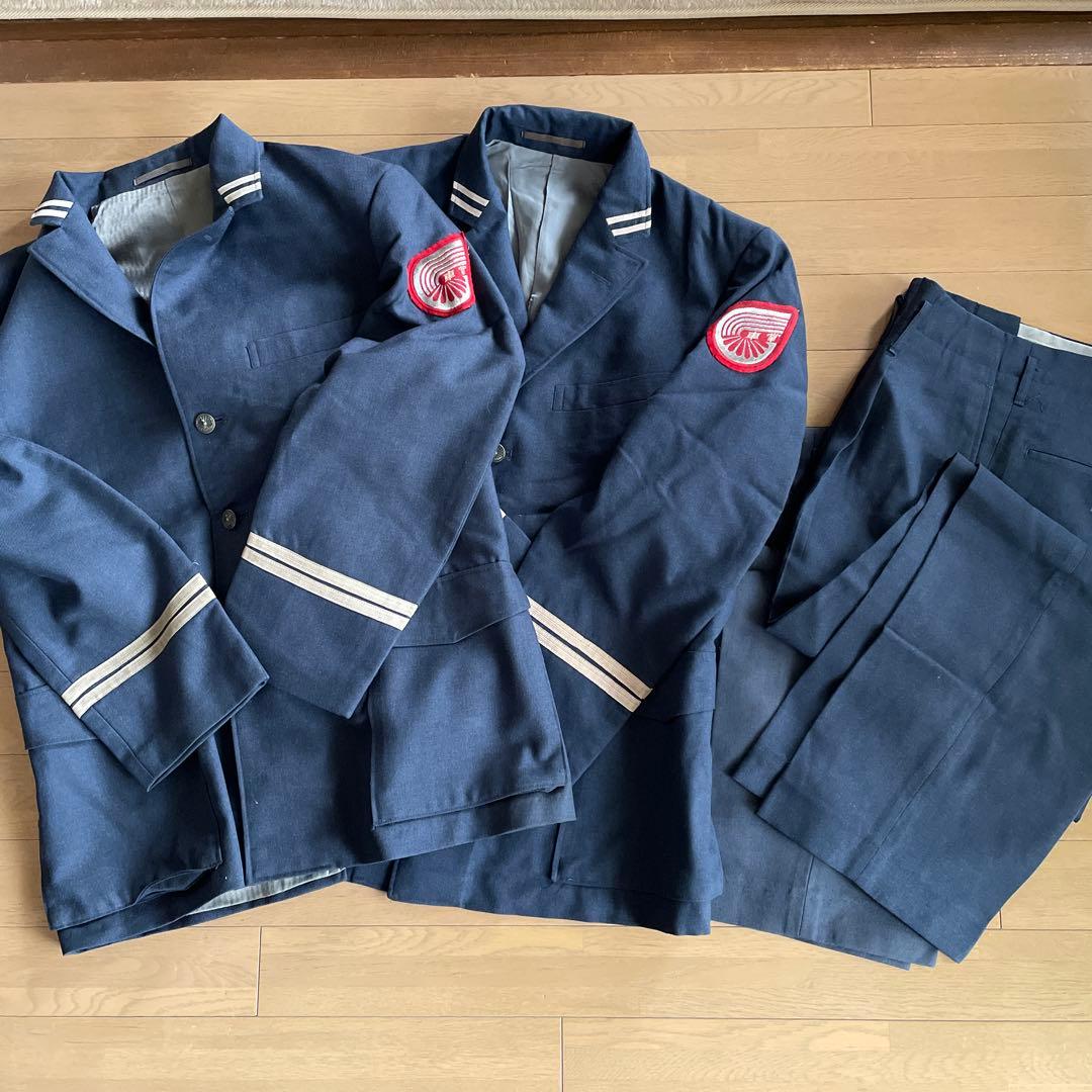山芋　国鉄制服　新幹線車掌用　上着2着、ズボン2着セット