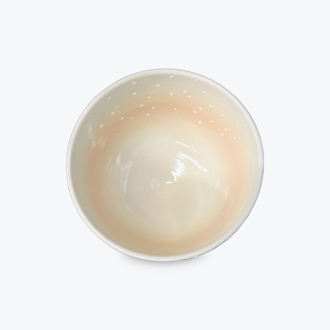 茶碗　色絵 雀に雪竹　加藤起楽　抹茶茶碗　茶道具