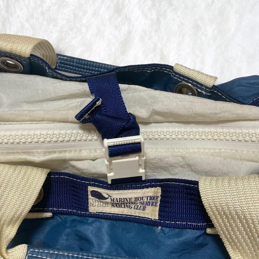 JIB ジブ ダッフルバッグ 2way ショルダーバッグ セイルクロス 紺 白