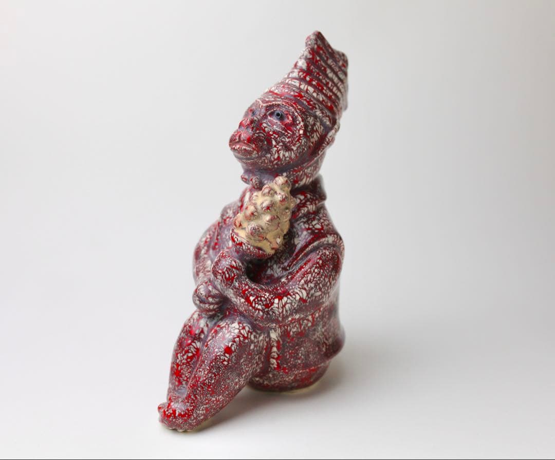 箕面焼　松田箕山　猿　置き物