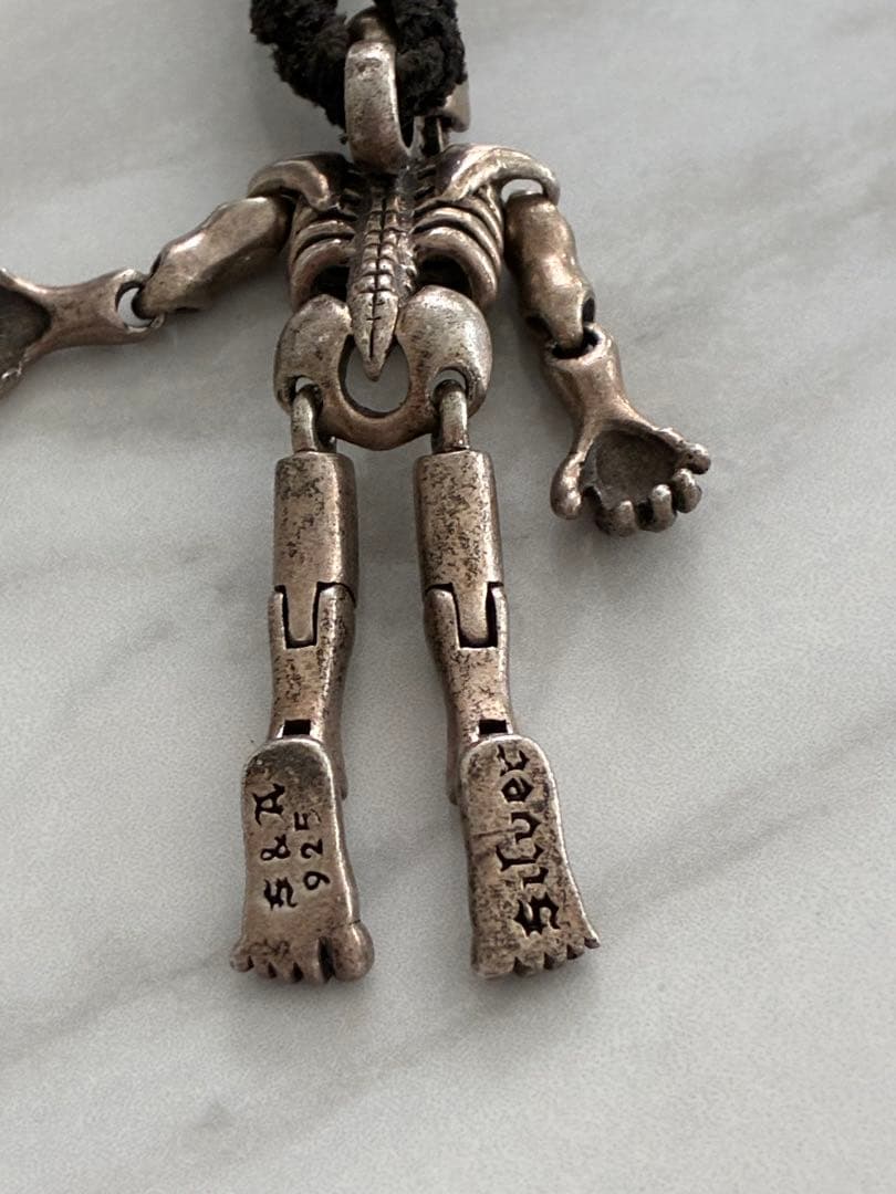 レア　ガイコツキーホルダー　★骸骨 ドクロ スカル 髑髏　シルバー925★50g