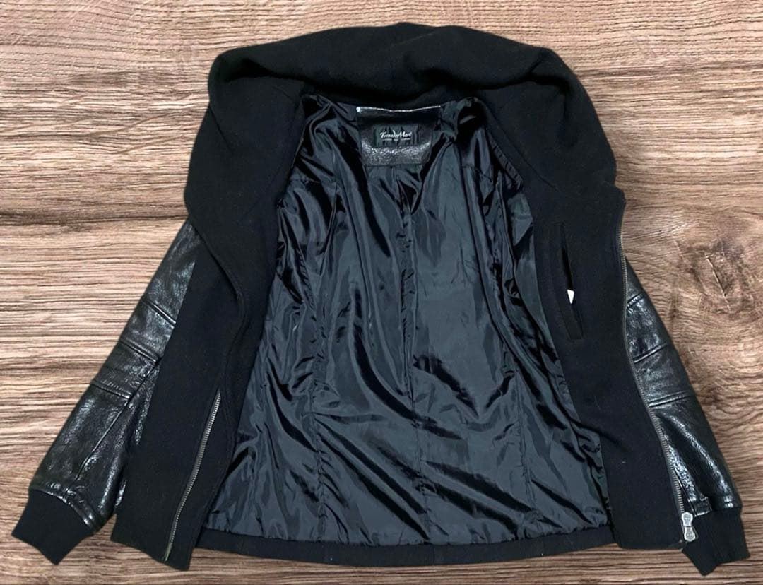 TORNADO MART レザージャケット やぎ革 ウール フードLL