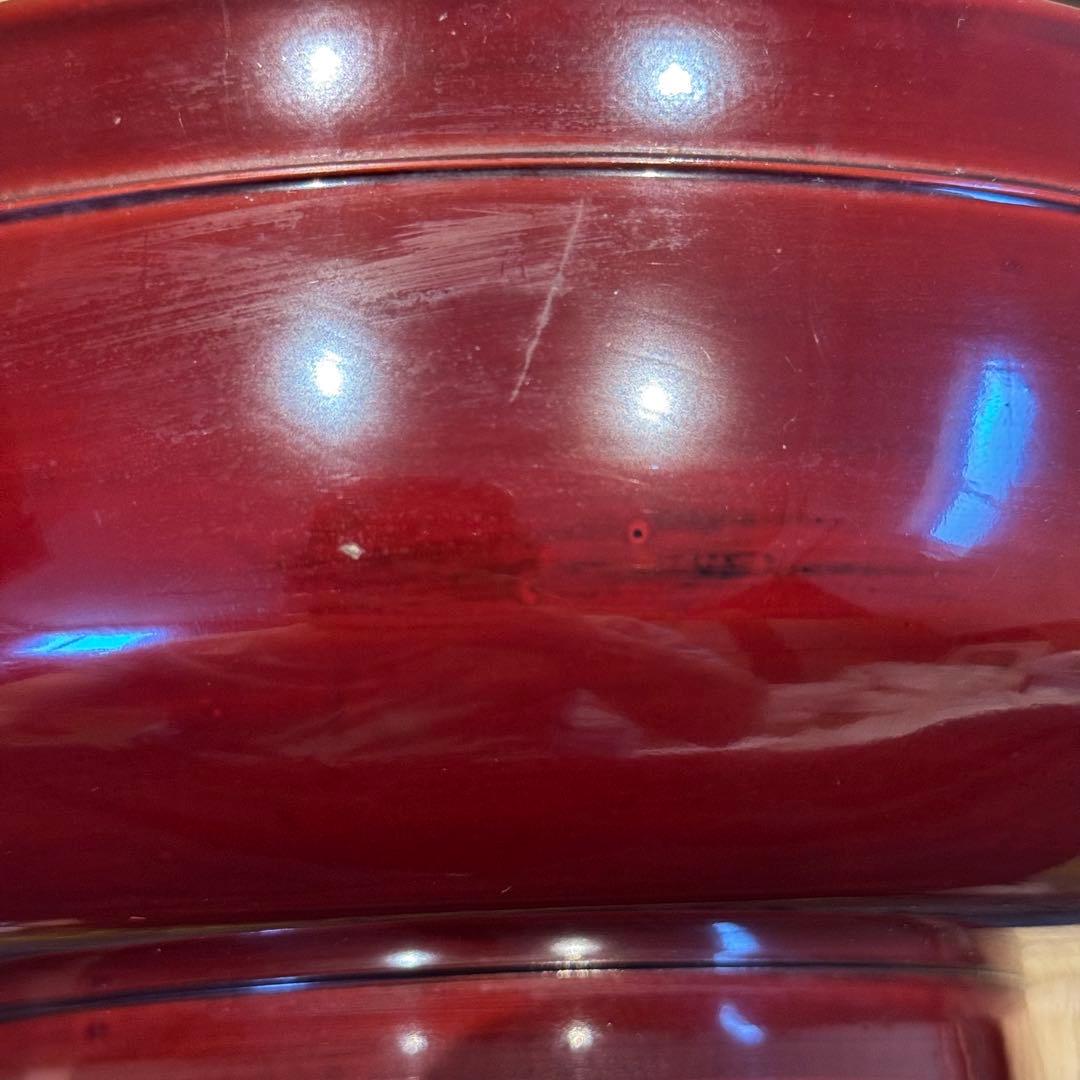 輪島塗 草花沈金 溜塗 栗色 大平 一対 明治時代後期 喰籠 木製漆器 吴山銘