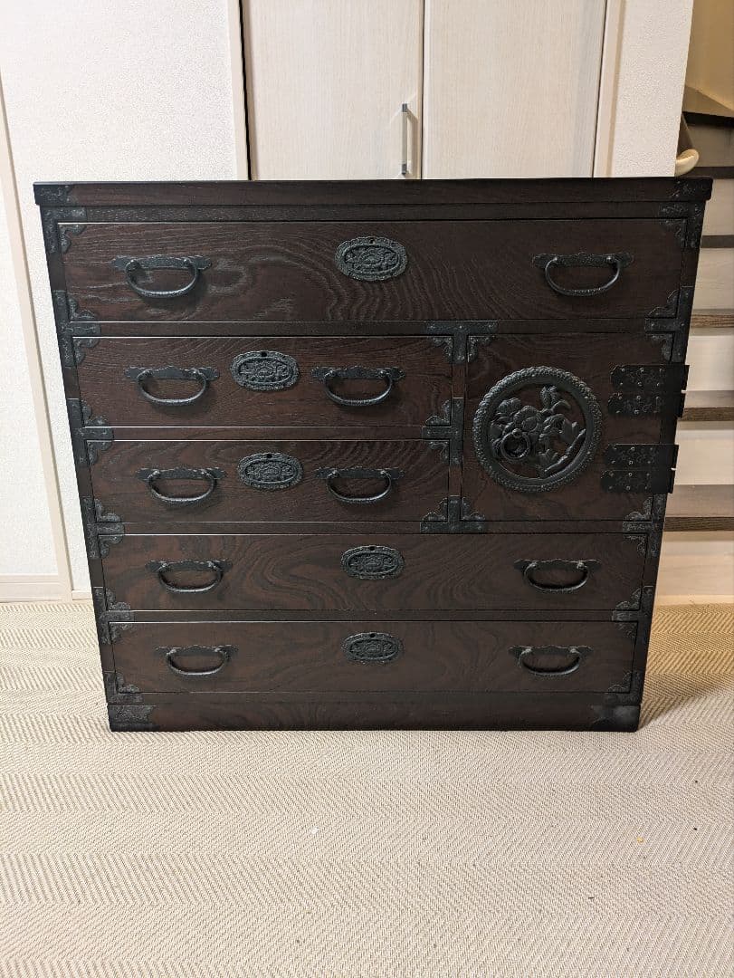 青木産業　箪笥　民芸家具　チェスト　整理箪笥　鍵付き