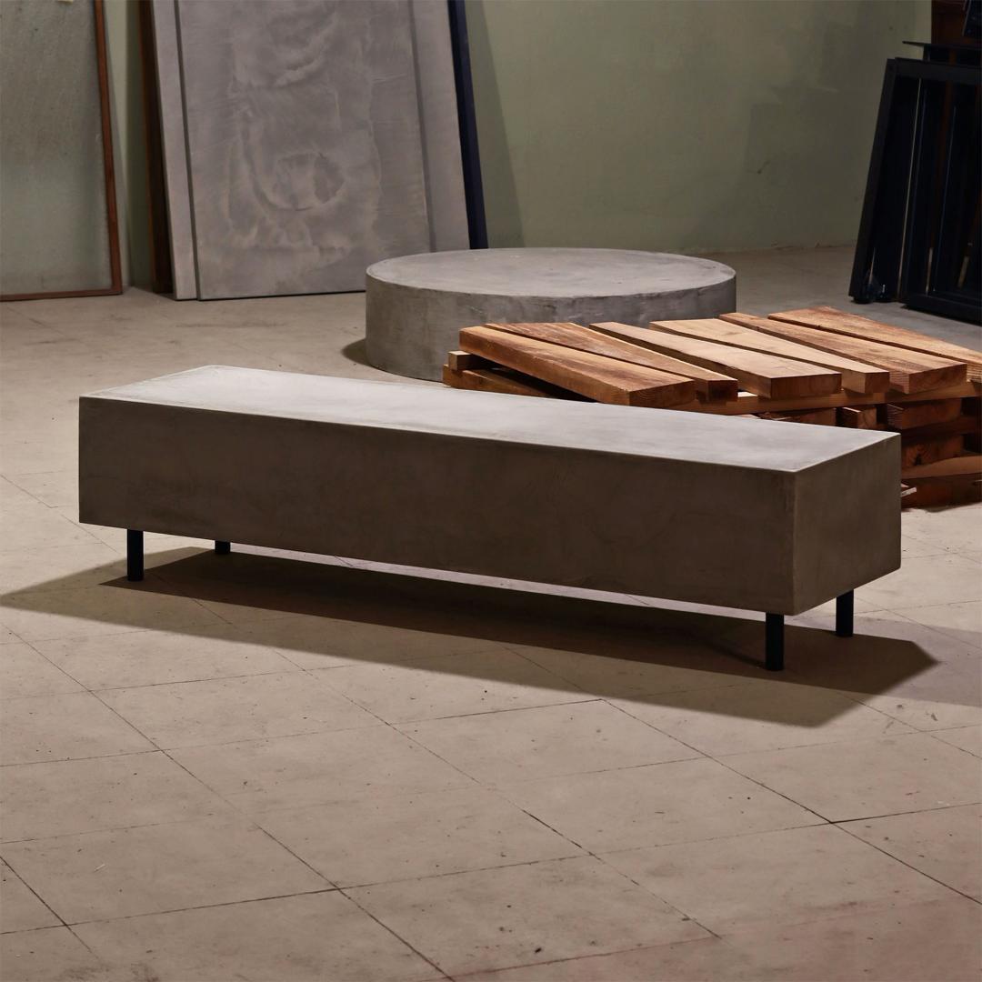 オーダー専用｜160cm｜ライトグレー｜テレビボード｜薄塗りモルタル