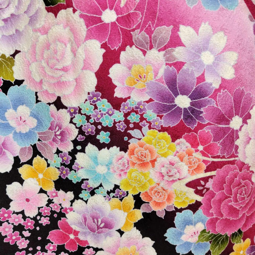 振袖フルセット(8点)・京都きもの友禅・舞蝶牡丹・花模様・逸品