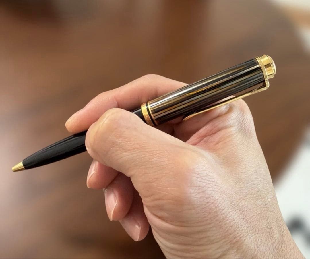 【値下げ】限定生産品：スーべレーン茶縞ボールペン