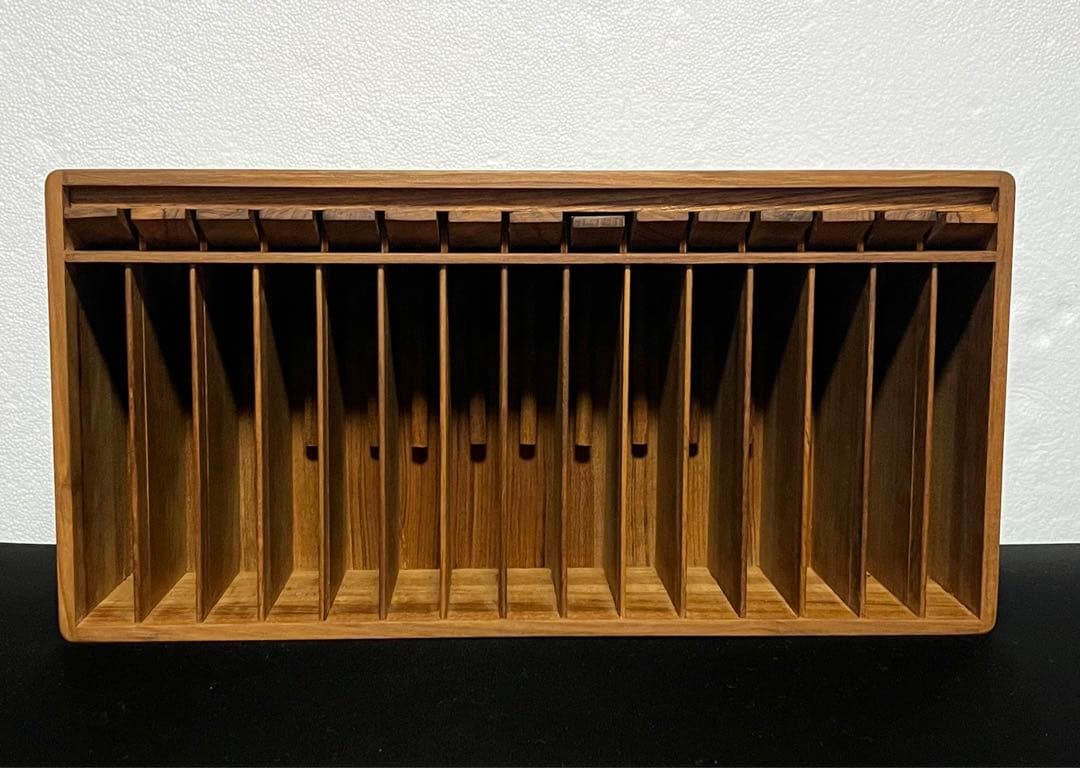 チーク材 DVD テープホルダー ウォールラック 壁掛け 収納 ヴィンテージ