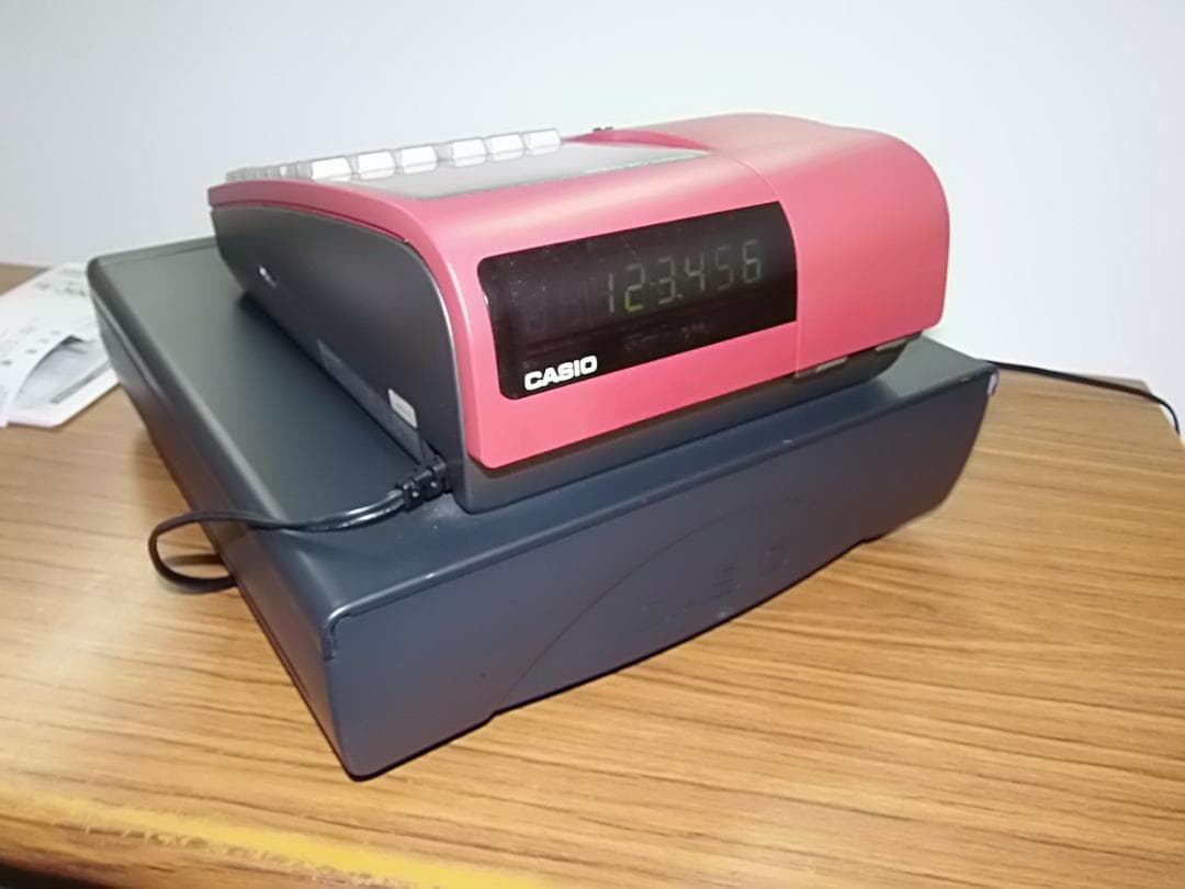 かわいい赤130店名設定無料カシオ１０部門TE-300 インボイスレジスター