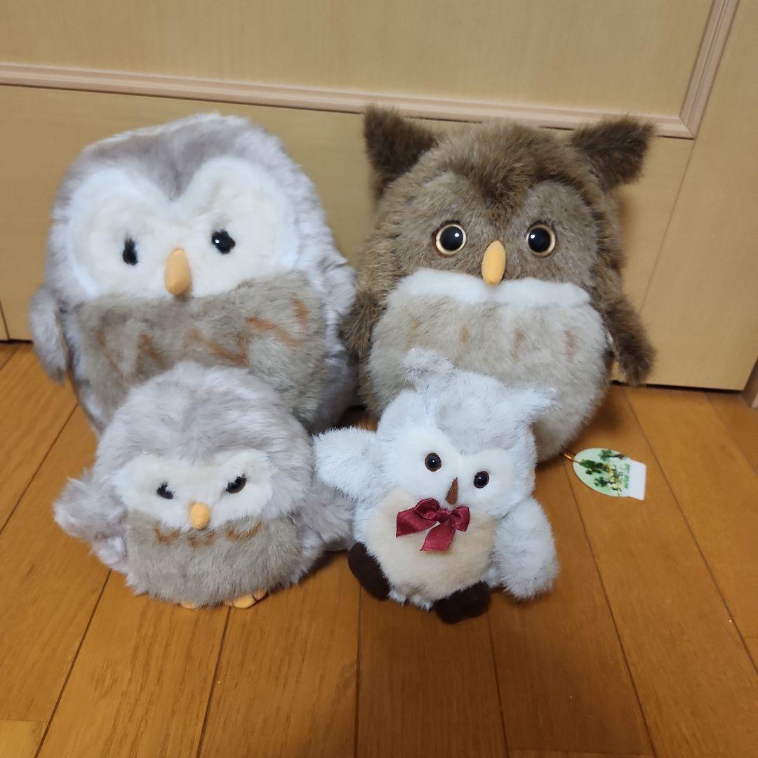 ミミズク　フクロウのぬいぐるみ4体セット
