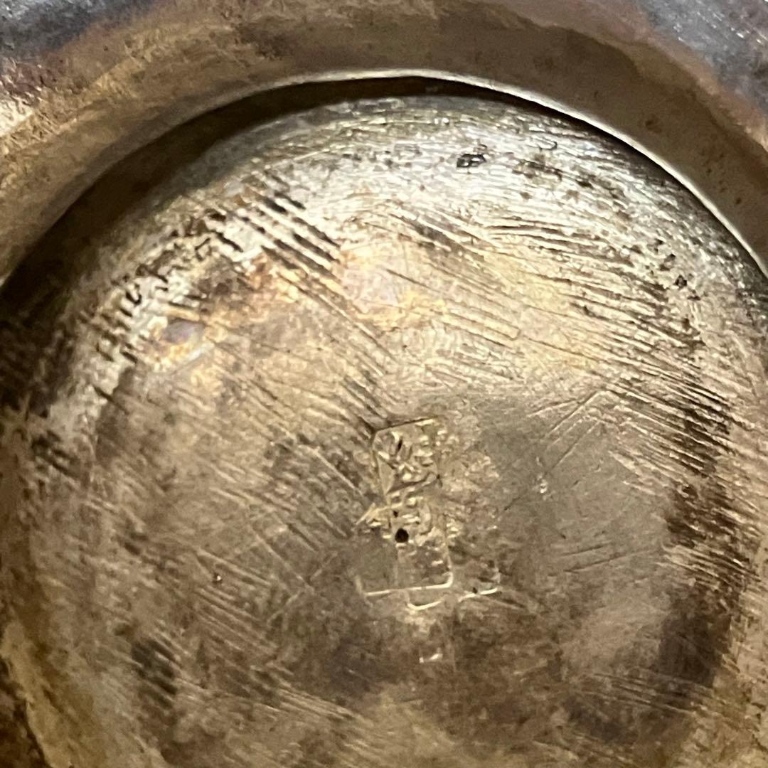 銀打出彫刻茶器　巌月庵所蔵　銀細工　骨董　奈良蔵出し　古玩　アンティーク　銀瓶