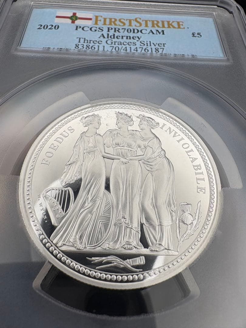 2020 スリーグレイセス 5ポンドプルーフ銀貨 オルダニー