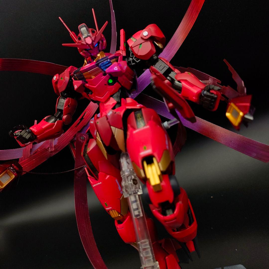水星の魔女　ガンダムエアリアル　フルメカニクス　赤いガンダム　【全塗装完成品】