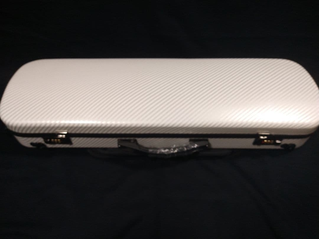 珍しい 、美しいデザインの 手作り バイオリン　カーボンファイバーケース＆弓付き