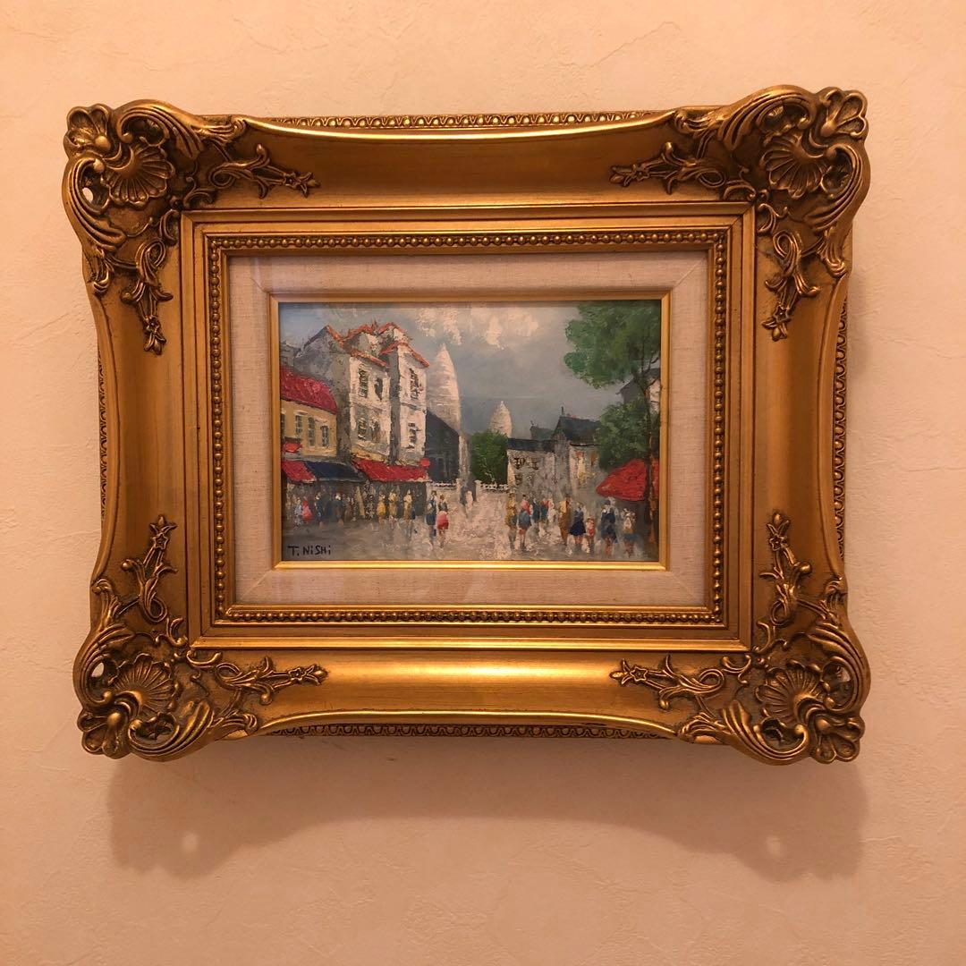 絵画　パリの休日　油絵　原画Ｔnishi