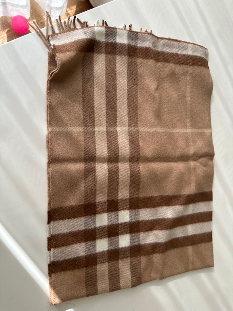 BURBERRY チェック柄カシミヤマフラー
