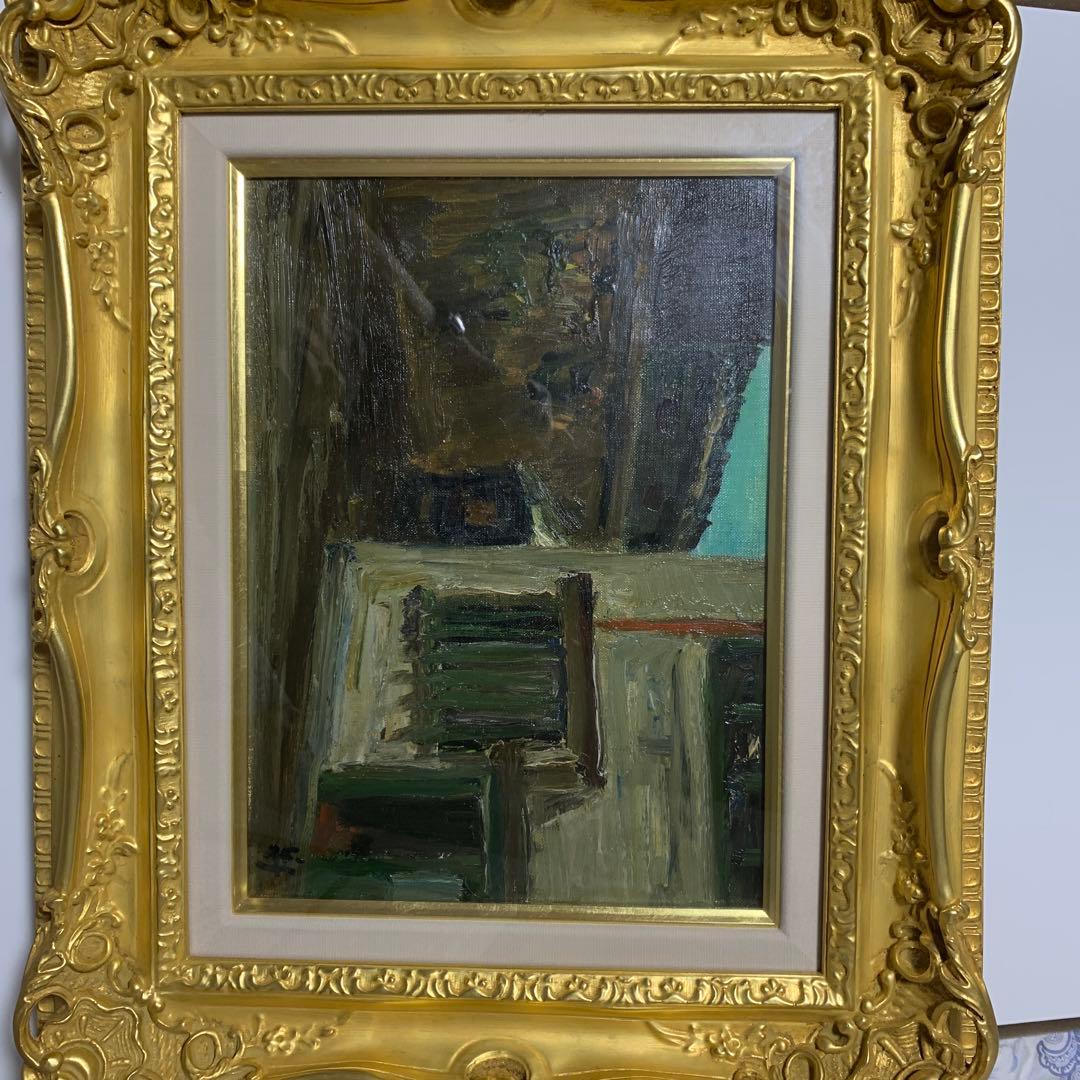 古家新作　装飾金色フレーム 付き油彩作品　４Ｆ超美品