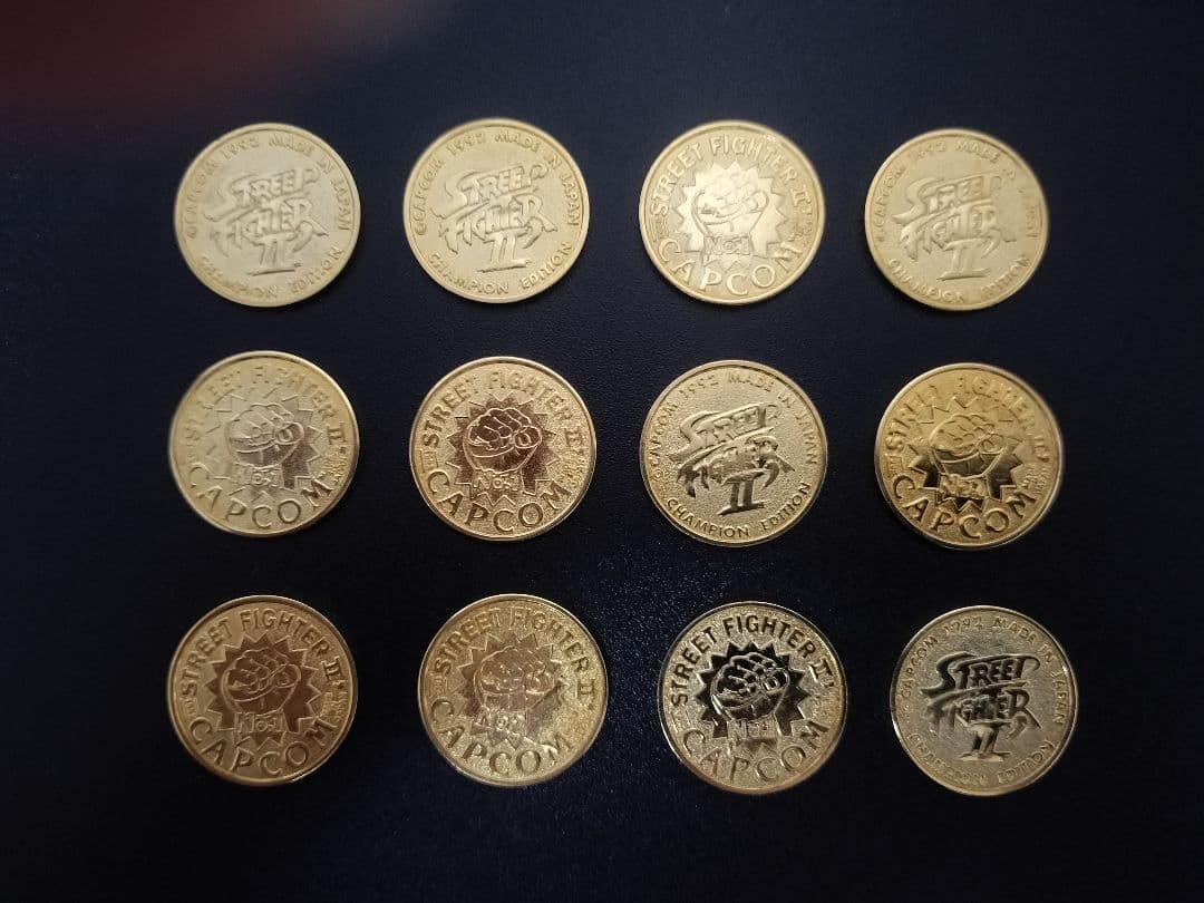 超希少 美品 全12キャラ ストリートファイター メダル  ゴールド 金