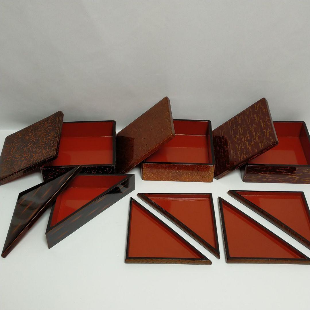 ★ 時代物 漆塗り 両開重 重箱 虫食塗 蔵出し 漆器 茶道具 弁当箱 ★D25